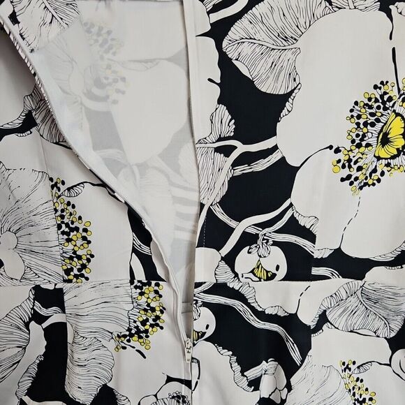 D By Y Ltd Sz 10 Black Yellow White  Dress fit and flare cotton sleeveless - Picture 10 of 12